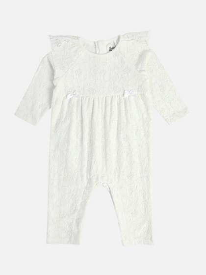 MINI KLUB Infant Girls
                    Self Design Round Neck Romper