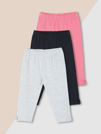 max Girls Pack of 3
                    Solid Full-Length Leggings