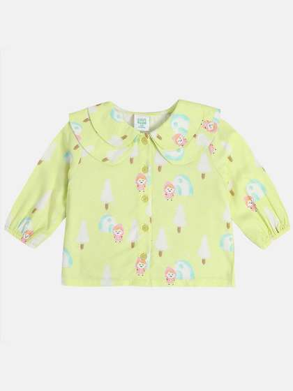 MINI KLUB Girls
                      Conversational Printed Peter Pan Collar Top
