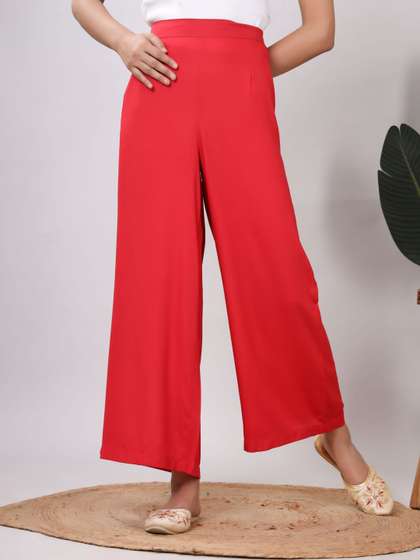 Chandbaali Women Solid Palazzos