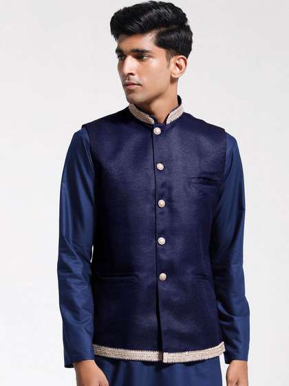 VASTRAMAY Woven Design Nehru Jacket