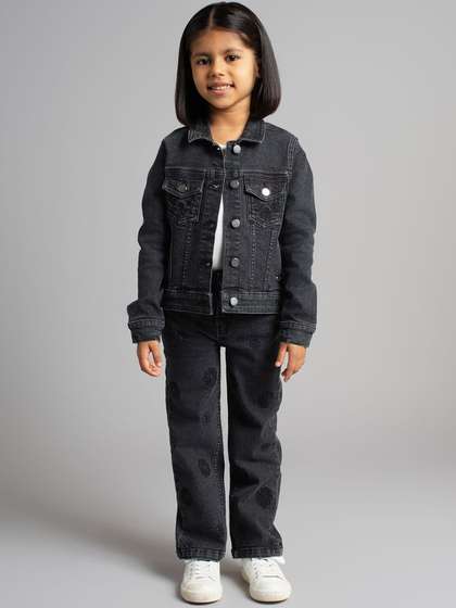 Ed-a-Mamma Girls Floral Denim Jacket
