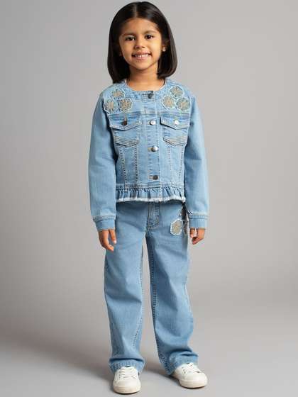 Ed-a-Mamma Girls Floral Denim Jacket