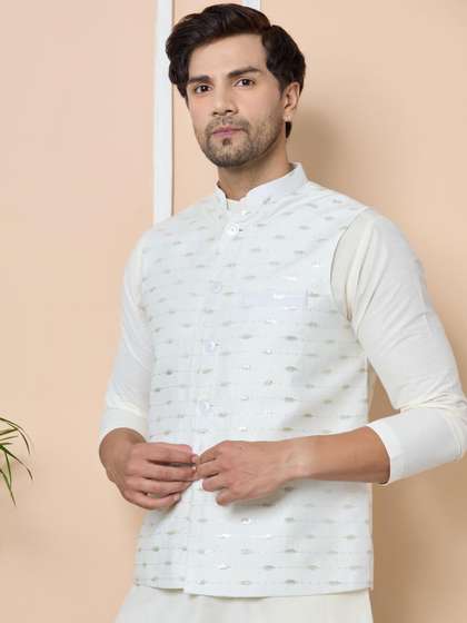 See Designs Embroidery Cotton Nehru Jacket