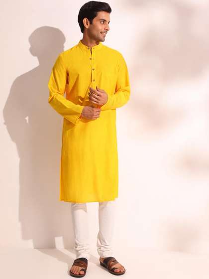 Fabindia Mandarin Collar Cotton Straight Kurta