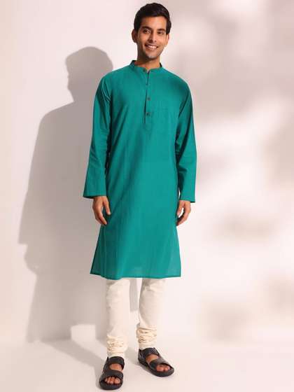 Fabindia Mandarin Collar Cotton Straight Kurta