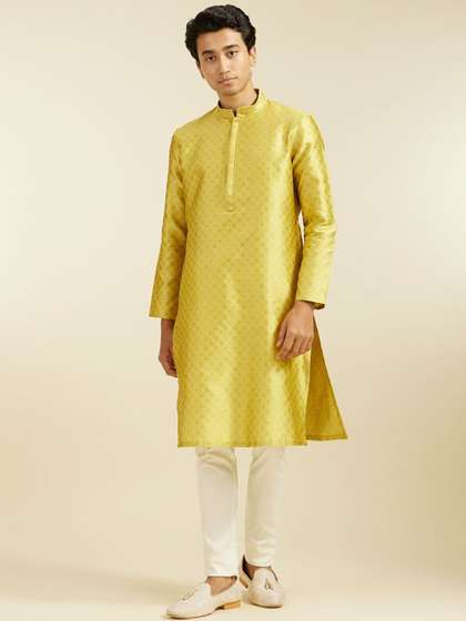 Diwas by Manyavar Geometric Woven Design Kurta