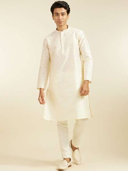 Diwas by Manyavar Thread Work Straight Kurta