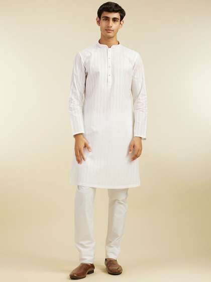 Diwas by Manyavar Woven Design Cotton Kurta