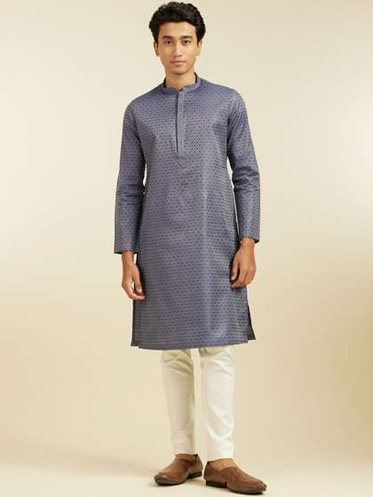 Diwas by Manyavar Floral Printed Mandarin Collar Straight Kurta