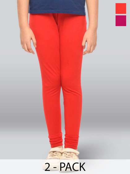LYRA Girls Pack Of 2
                      Cotton Ankle-Length Leggings