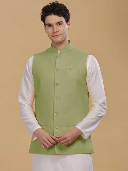 Anouk Men Self Design Nehru Jacket