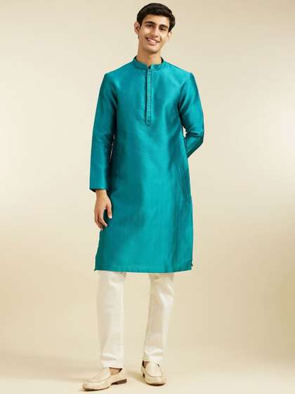 Diwas by Manyavar Geometric Jacquard Weave Kurta