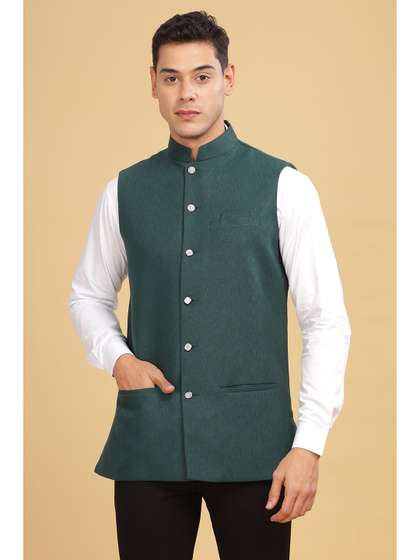 Anouk Men Woven Nehru Jackets