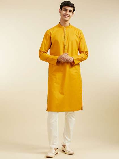 Diwas by Manyavar Mandarin Collar Cotton Kurta