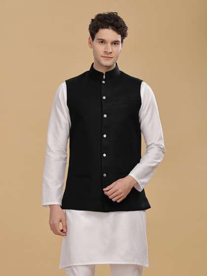 Anouk Men Woven
                        Cotton Nehru Jacket