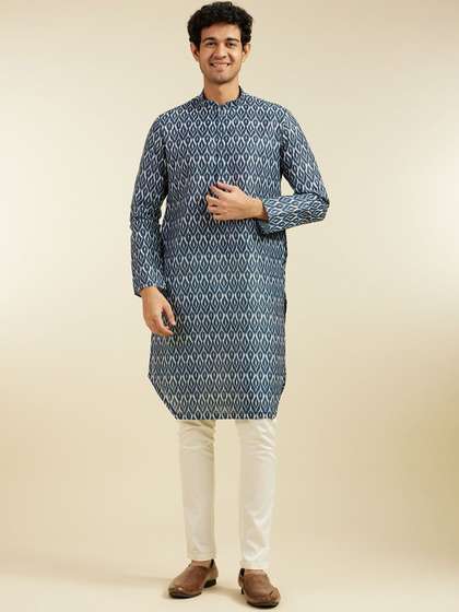 Diwas by Manyavar Printed Mandarin Collar Kurta