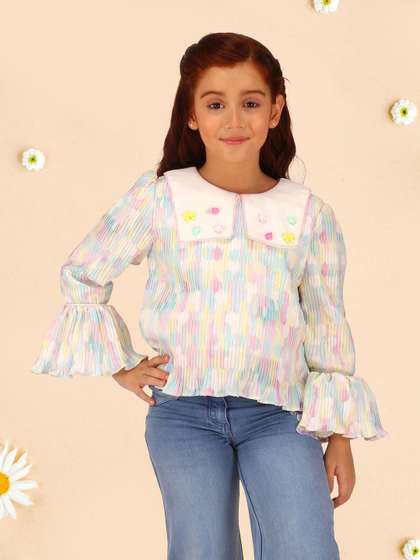 CUTECUMBER Polka Dot
                    Print Applique Top
