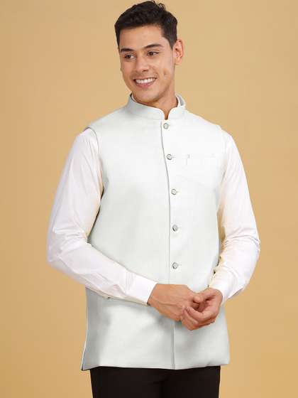 Anouk Men Mandarin
                        Collar Sleeveless Nehru Jackets
