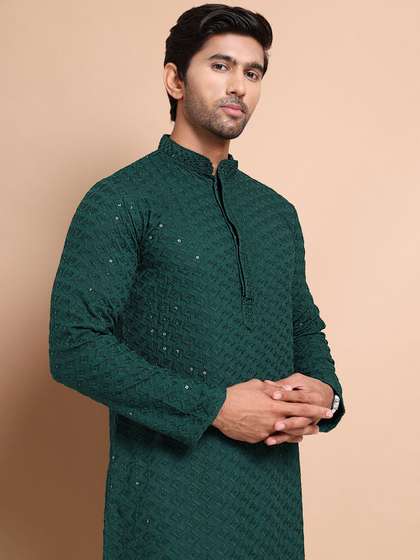 Anouk Men Geometric Embroidered Kurta
