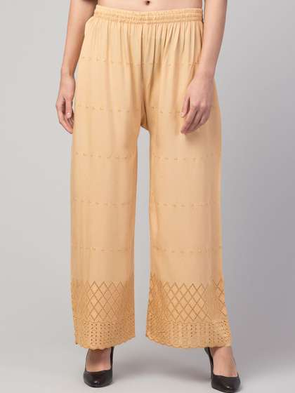FAMBEE Women Embroidered Palazzos