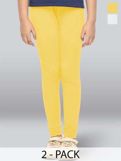 LYRA Girls Pack Of 2
                    Cotton Ankle-Length Leggings