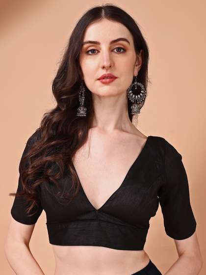 Tikhi Imli V-Neck
                        Short Sleeves Saree Blouse