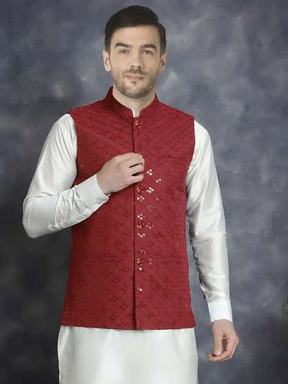 SG LEMAN Embroidered Nehru Jacket