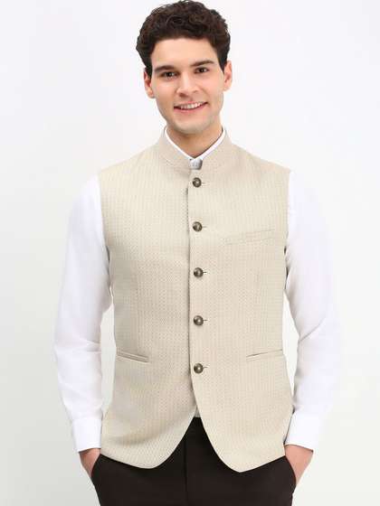 Allen Solly Men Printed Woven Nehru Jacket