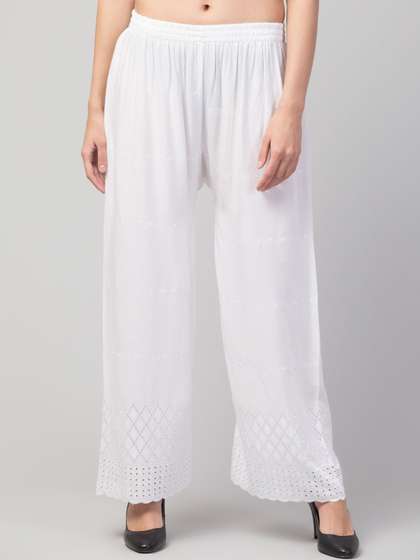 FAMBEE Women Embroidered Palazzos