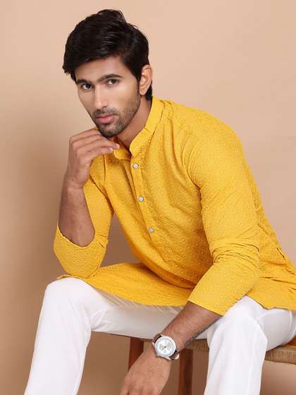 Anouk Men Geometric Embroidered Kurta