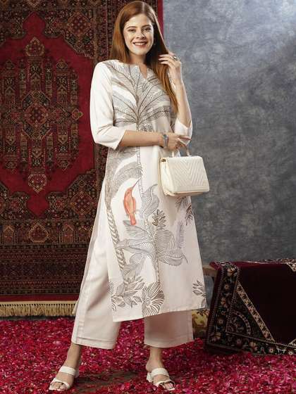 GoSriKi Women Floral Printed Regular Kurta with Palazzos