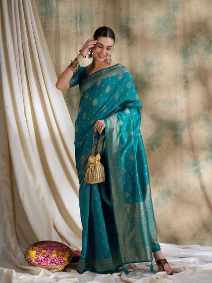 Sangria Woven Design
                        Banarasi Saree With Blouse