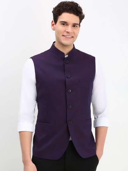 Allen Solly Men Printed Slim Nehru Jacket