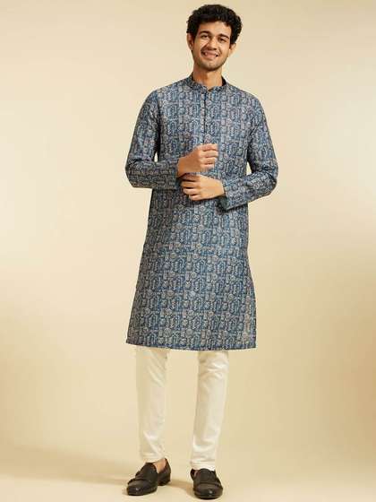 Diwas by Manyavar Mandarin Collar Straight Kurta