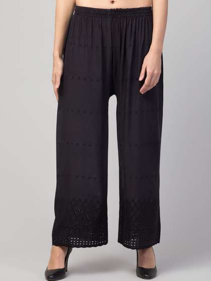 FAMBEE Women Embroidered Palazzos