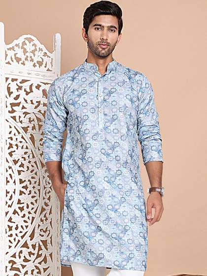Jompers Men Geometric Embroidered Kurta
