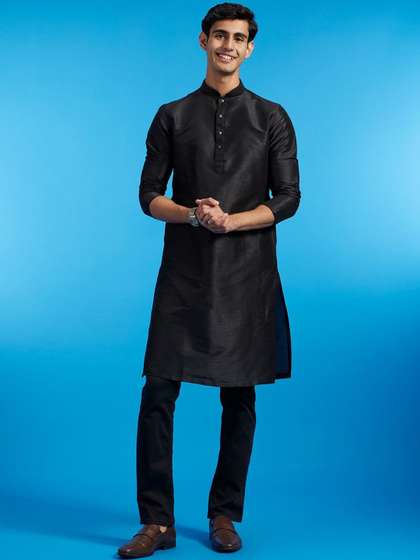Diwas by Manyavar Mandarin Collar Straight Kurta