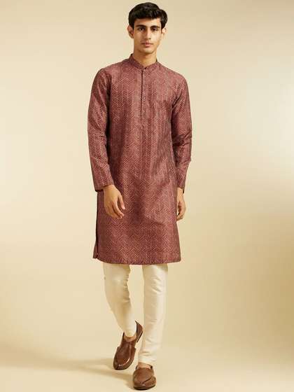 Diwas by Manyavar Printed Mandarin Collar Kurta
