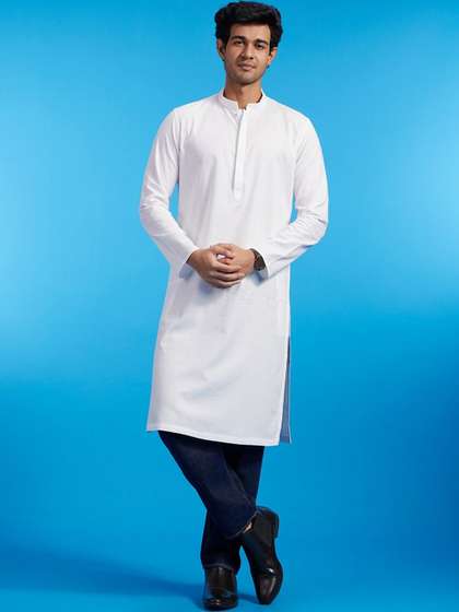 Diwas by Manyavar Woven Design Cotton Kurta