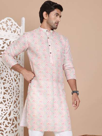 Jompers Men Floral Printed Kurta