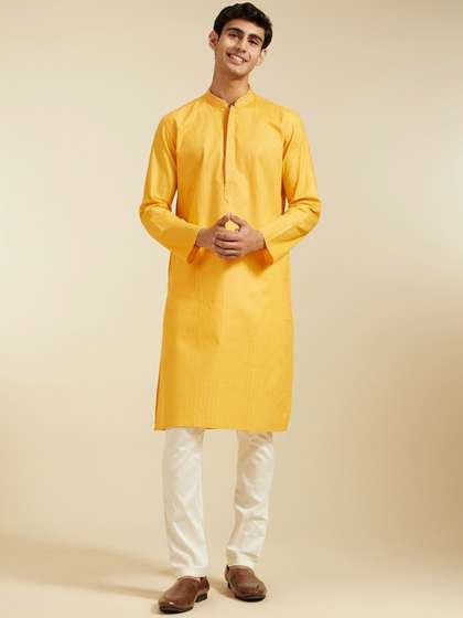 Diwas by Manyavar Thread Work Cotton Kurta