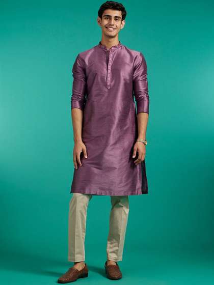 Diwas by Manyavar Mandarin Collar Straight Kurta
