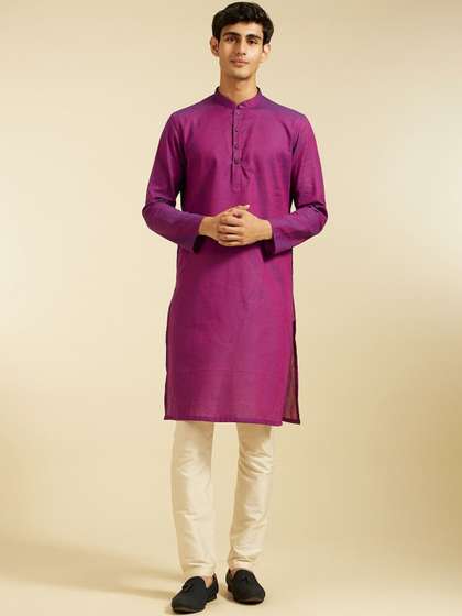 Diwas by Manyavar Woven Design Cotton Kurta