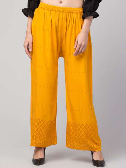 FAMBEE Women Embroidered Palazzos