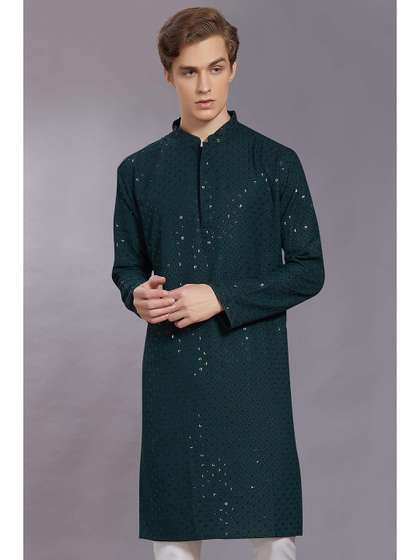 DIVISIVE Chikankari Straight Kurta