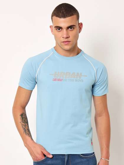 Lee Typography Printed Raglan Sleeves Slim Fit Cotton T-shirt