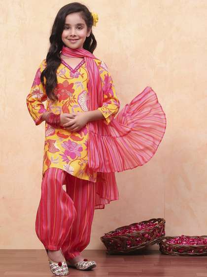 Biba Girls Floral
                    Printed Regular Kurta with Salwar & With
                    Dupatta