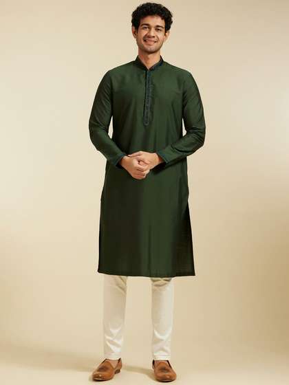 Diwas by Manyavar Mandarin Collar Straight Kurta