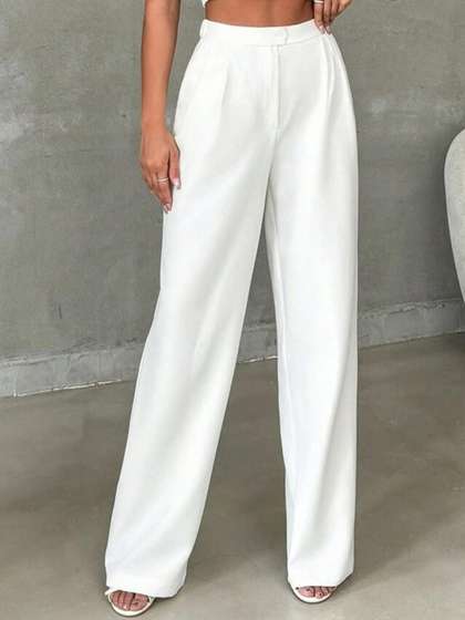 Next One Women
                        High-Rise Pleated Korean Trousers